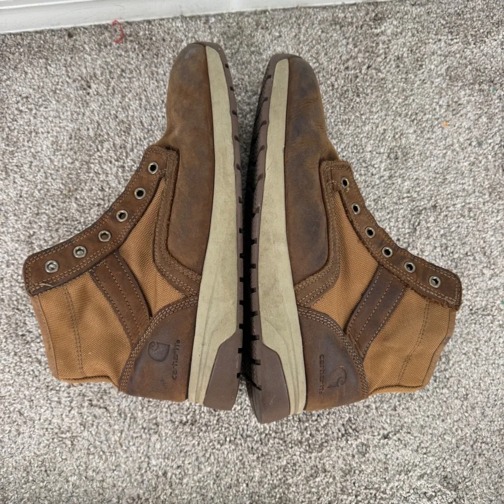 Carhartt Men FA5015-M Force Brown Leather Work Boots EH SR Size 10.5 M No Laces